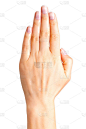 女性手显示五手指和手掌