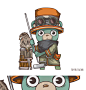 Hey . Feather (with Cozy wind project) : -Hey Mr. Feather-​​​I have made these Characters while listening to the music of Ellegarden.(the music is "Hey Mr. Feather", There are lyrics that "Mr. Clumsy what you've made is so art" , &