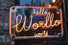 梦幻发光文字霓虹效果背景图片