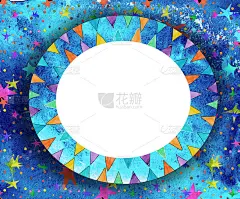 水彩手绘彩色垃圾摇滚马戏团狂欢节假面舞会复古海报卡片模板