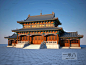 中式古建筑大殿3D模型下载