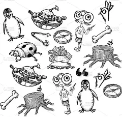 卡通人物无缝图案