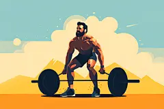 运动健美体育扁平风插画