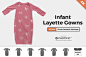 婴儿服装宝宝家居服爬行服展示效果图VI智能贴图PS样机素材 Infant Layette Gown - 南岸设计网 nananps.com