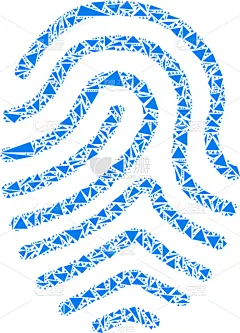 三角形,指纹,抽象拼贴画,创造力,脉搏图,概念,多样,图像,设计元素,拒绝