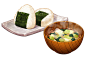 #ご飯 おむすびと味噌汁 - tokie的插画