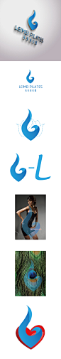 普拉提logo    标志   蓝色标志  瑜伽  logo  孔雀  羽毛 水滴