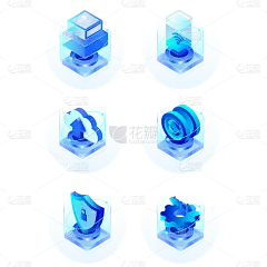 科技风系列3D互联网图标组合贴纸