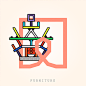A I R B N B : Airbnb invited me to create this set of icons related to the following categories: People, Music, Clothing, Cities, Nature, Houses, Transportation, Travel, Animals and Furniture.This is the result, hope you like it!