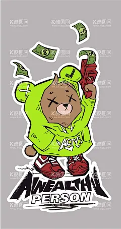 时尚小熊  - 源文件下载【酷图网】可爱,卡通,矢量图,AI,设计图,手机壁纸,手机壳印花图,时尚,图案印花,素材,贴图,贴纸,手账图案,卡通小熊,时尚图案