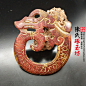 古玩玉器仿古龙玉吊坠腰配古装拍摄道具双面雕刻龙玉璧玉璜挂件-淘宝网