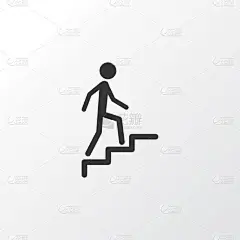 爬楼梯图标符号。保费质量孤立的梯子元素在时尚风格.