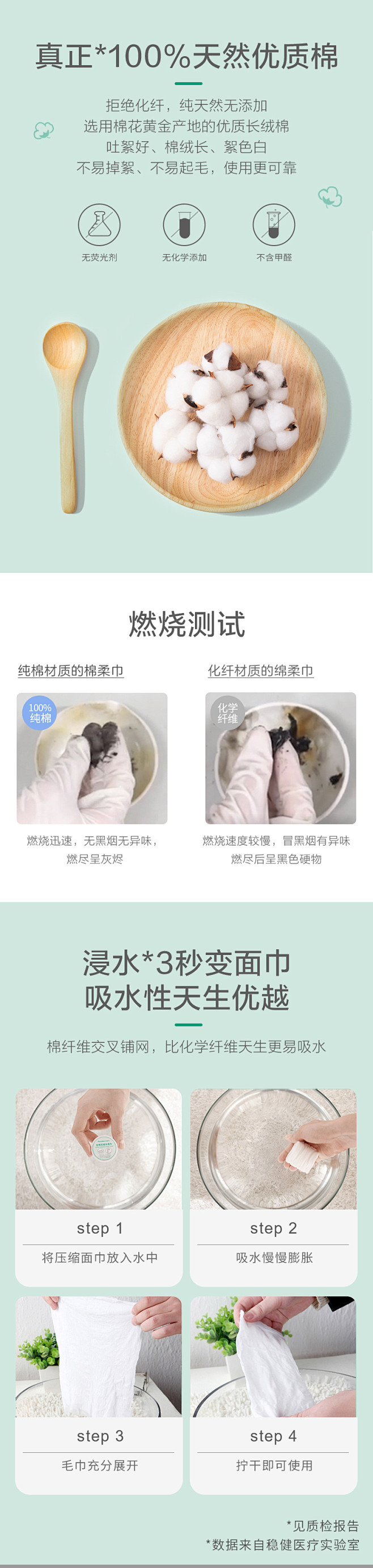全棉时代纯棉压缩毛巾洗脸巾户外旅行便携一...