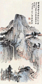 张大千观瀑图，令人神往！

日照香炉生紫烟 遥看瀑布挂前川 ​​​​