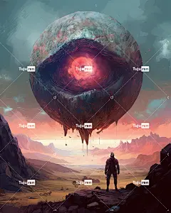Ai产生的 外星人 眼睛 宇宙 行星 战士