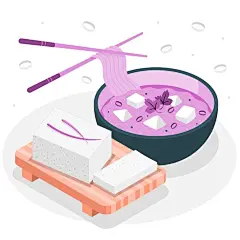 豆腐扁平插画矢量图设计素材