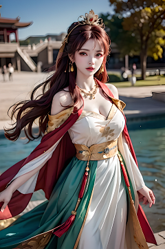 上海大魔王采集到中国彩色美女国画风