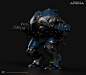 Mech arena robots, Alex Vasin : Robots for Mech Arena from Plarium. Characters are made for the cinematic and based on the original game models.
There were a couple redesigns, a few probably. Actually, a bunch of them. 
   Rendering in Substance Painter u