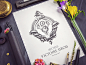 Monogram / Victoire Sirois sketch pencil flower stone paper badge lettering logo monogram