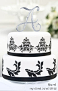 精致黑色花纹婚礼蛋糕 - 微幸福 - 幸福婚嫁网