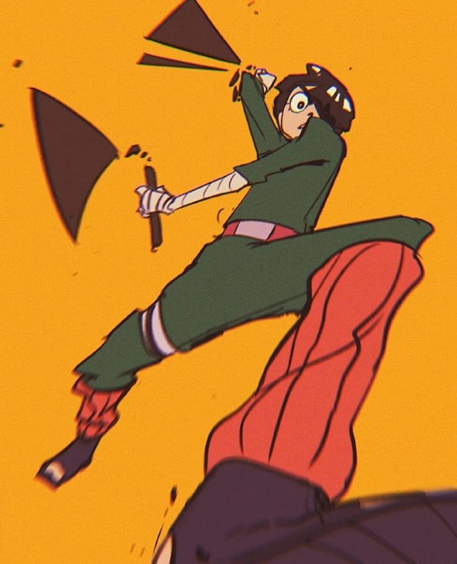 张力很强的大角度透视插画人物