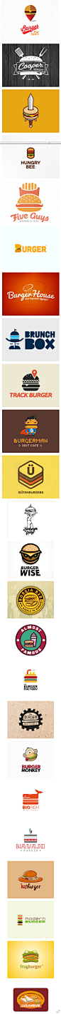 【logo集萃！汉堡标志设计】让我们来看一下那些汉堡组成的logo吧~@bubble丹 更多创意Logo请戳→http://t.cn/zTzjpDx