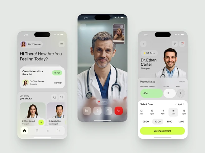 在线医疗，预约医生，线上问诊，视频问诊，看病，Mobile Design for Medtech-花瓣网