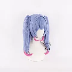 现货 初音兔子洞cos假发 蓝色分层渐变粉 双马尾 仿真头皮-淘宝网