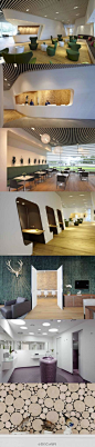 德国慕尼黑机场“VIP WING”休息厅/Erich Gassmann Architekten。设计师使用了当地的毛毡，皮革以及大量橡木板，注重人的舒适体验。视觉上，通过大玻璃窗加强了这里的自然光照，最大限度地利用自然光线。