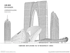 江苏苏州建筑线稿图片
