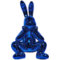 uelife简约现代艺术蓝色银色兔子样板间售楼处客厅书房创意摆件-淘宝网