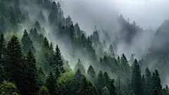 6k森林壁纸-山林雾景和雾-朦胧松林热门的壁纸「哲风壁纸」