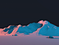 Low-Poly Mountain Landscape at Night with StarsLowPoly低面低多边形素材抽象平面设计艺术元素背景图片模板 low poly triangles