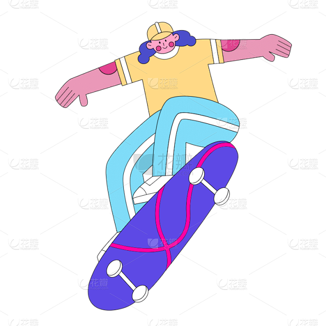 SVG-运动员形象贴纸5-滑滑板