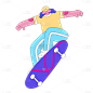 SVG-运动员形象贴纸5-滑滑板