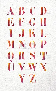 水彩字母表字体集插图