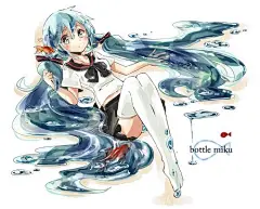 一组关于Bottle Miku的插画图片