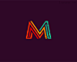 彩色M字母设计
