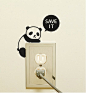 4 Light Switch Sticker / Wall Decal Sticker / Panda by DubuDumo, $10.50: 