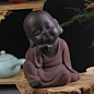 Tea pet Ceramic Lovely Buddha Monk Sand Tea Pet High Qulity Purple Tea Pet Tea Set Fitting Hand Decoration