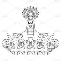 式样,龙舟赛,传统,纺织品,船,动物,装饰物,绘制