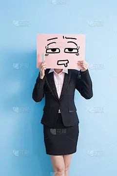 女商人拿广告牌