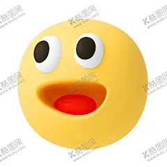 C4D立体卡通表情包 【酷图网】C4D,立体,卡通,表情包,惊讶