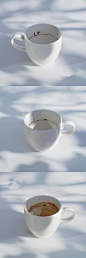 [【艺术创意】咖啡杯里的微风景] 来自Yukihiro Kaneuchi的低调设计，咖啡杯里的微风景，绝对内涵图，感觉为喝咖啡不洗杯子又找到了一条理由。你看到了吗？