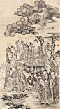 十六世纪十八罗汉礼佛图赏析 : 主尊释迦牟尼佛双足呈金刚跏趺坐安住于菩提树下，右手结说法印，左手结禅定印。