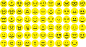 Ball.Room. / 2016 : I have created 65 different well-known as well as new emojis that have been put on 2015 yellow inflatable beach balls using 14 character sets of different typefaces. Then I filled up a room with these yellow balls.Every visitor can tak