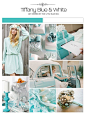 Tiffany blue and white inspiration board, color palette, mood board, wedding ideas. See more @ www.weddingsillustrated.net