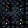 color neon line fishing hook and float icon