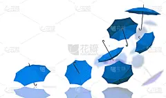 背景伞颜色绿色，黄色，红色，粉红色，多色3d渲染