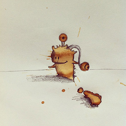 咖啡渍小怪兽来袭。 | 德国插画师 St...